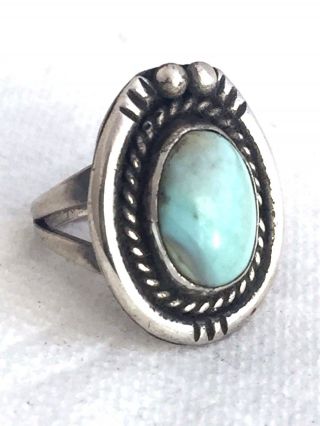 Vintage Sterling Silver Southwest Turquoise Ring Size 6 7.  5g