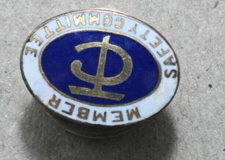VINTAGE T C (Tennessee Central Railway) LAPEL PIN SAFETY COMMITTEE OVAL ENAMEL 2