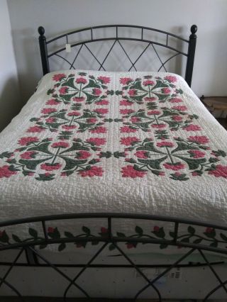 Vintage Hand Sewn Quilt Queen Size 80 " By 92 " Handmade Rare