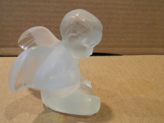 Lalique Baby Angel Opalescent Glass Figurine Signed Vintage Boxed 6