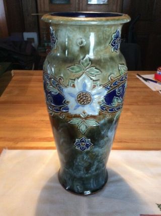A Rare Royal Doulton Lambeth Art Nouveau Vase By Ethel Beard.