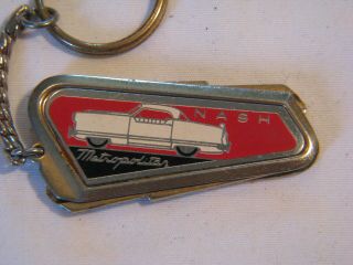 Rare Vintage Nash Metropolitan Car Automobile Blank Uncut Keys Keychain Key Fob