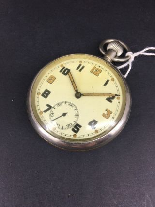 Record Cal 433 Antique Vintage Military Gstp Pocket Watch.