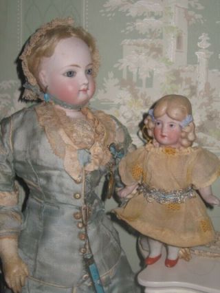 Sweet 5 1/2 " Antique German Limbach All Bisque Doll With Molded Curls