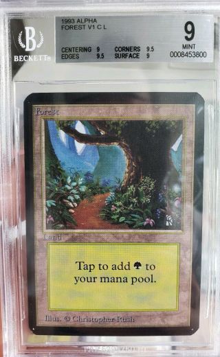 Vintage Magic | Mtg Bgs 9 Alpha Forest [path],  Quad,  9.  5,