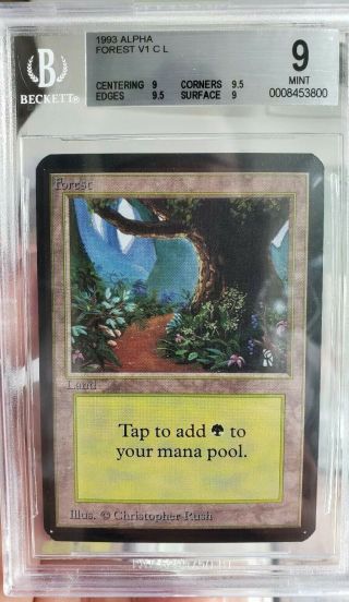 Vintage Magic | MTG BGS 9 Alpha Forest [PATH],  QUAD,  9.  5, 5