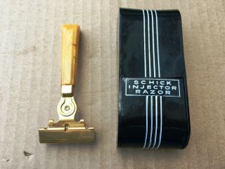 Vintage Schick Injector Razor 1940 - 41 With Case