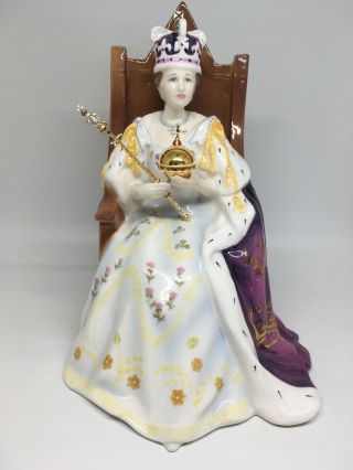 Very Rare Royal Doulton Hn4476 Porcelain Figurine Queen Elizabeth Ii Coronation