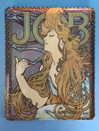 Vintage Job Art Nouveau Cigarette Tobacco Rolling Paper Tray Large 12”x 9 1/2”.