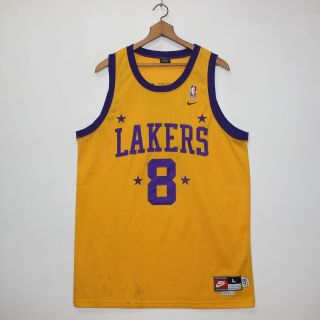 Vintage Kobe Bryant Los Angeles Lakers Nike Jersey Size Large Nba Purple Yellow