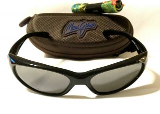 Rare Maui Jim Seafarer Sunglasses | Black W/ Grey Polarized Lenses Mj 108 - 02