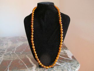 Vintage Baltic Amber Necklace - Graduated Beads 26 Inches