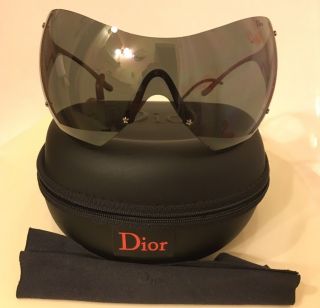 Rare Authentic Christian Dior Ski 1 9a6 120 Red Sunglasses With Cloth And Case