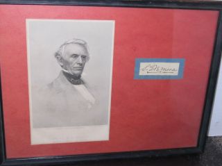 Samuel F B Morse (1791 - 1872) Portrait With Signed Card Rare Look