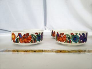 Vintage Villeroy & Boch Acapulco Pattern Funky Bright Colors 4 Bowls