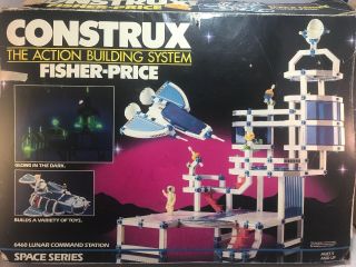 Vintage Fisher Price Construx Lunar Command Station Space Series Building 6460