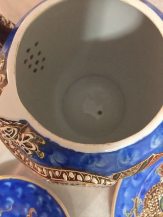 Antique/Vintage 12 Piece Nagoya Cobalt Blue Dragonware Service Moriage 5