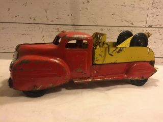 Lincoln Tow Truck Truck Made In Canada Pressed Steel Vintage 40s 50s Toy Truck