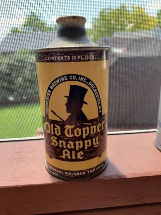 Vintage Old Topper Snappy Ale 12oz Cone Top Beer Can Rochester Brewing Co. ,  Ny