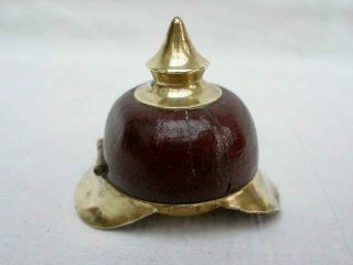 Vintage Novelty Thimble Holder In The Form Of A German Pickelhaube Helmet.