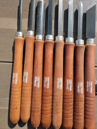 8 Craftsman Vintage Wood Lathe Chisels,  Made In USA 2