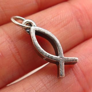 Rare James Avery Sterling Silver Ichthus Fish Religious Christian Charm Pendant