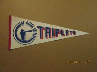 Northwest League Tri - Cities Triplets Vintage Defunct Circa 1985 Baseball Pennant