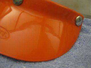 NOS VINTAGE BELL 500 Orange Motorcycle Helmet 3 - Snap Visor TOPTEX 500 RT Magnum 6