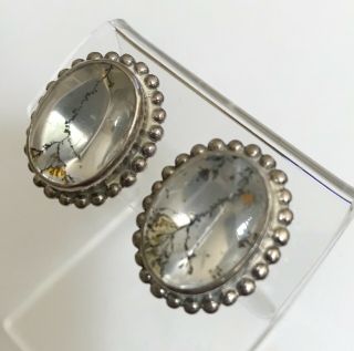 Stunning STEPHEN DWECK Rutilated Quartz & Silver Clip Earrings 2