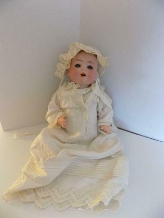 Antique 12 1/2” German Bisque Head Baby Doll Cm Bergmann Waltershausen Halbig