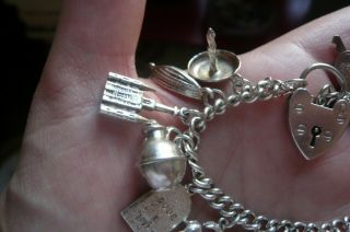Vintage Silver 16 Charm Bracelet 42 grams 5