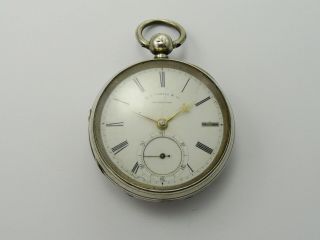 Vintage 1879 M I Tobias & Co Liverpool Windows Silver Pocket Watch For Repair