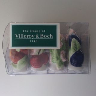 Villeroy & Boch French Garden Fleurence Set Of 4 Napkin Rings Vintage Stock
