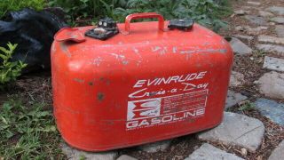 Vintage Evinrude Cuise - A - Day 6 Gallon Metal Marine Gas Tank