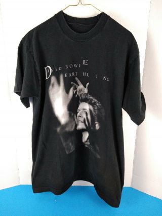 Vintage David Bowie Earthling Tour Concert T - Shirt - All Cotton - L - Black,  Cd 