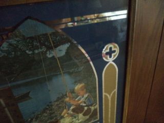 Vintage 50 ' s Advertising Thermometer Mirror L.  MOORE FRANKFORT IN.  Funeral Home 5