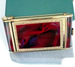 Vintage Deco Camera Shaped Red Enameled Vanity Compact & Cigarettes Case.  N.  I.  B