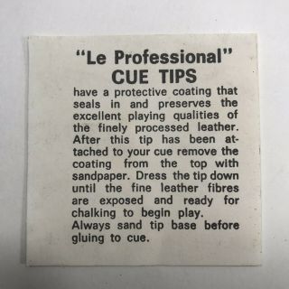 Vintage 1970 ' s Le Professionel Le Pro Pool Billiard Cue Tips 13mm Box of 50 USA 6