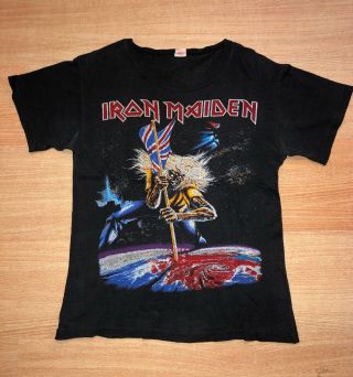 Vtg 80s Iron Maiden Beast On The Road T Shirt Europe Motorhead Metallica