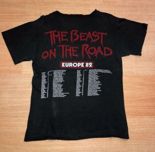 VTG 80s Iron Maiden Beast On The Road T Shirt Europe Motorhead Metallica 2