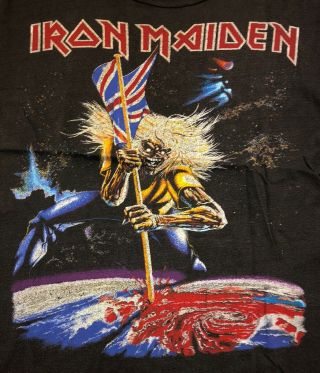 VTG 80s Iron Maiden Beast On The Road T Shirt Europe Motorhead Metallica 3