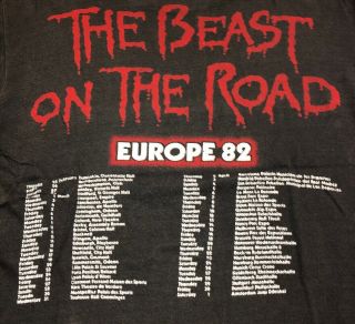 VTG 80s Iron Maiden Beast On The Road T Shirt Europe Motorhead Metallica 7