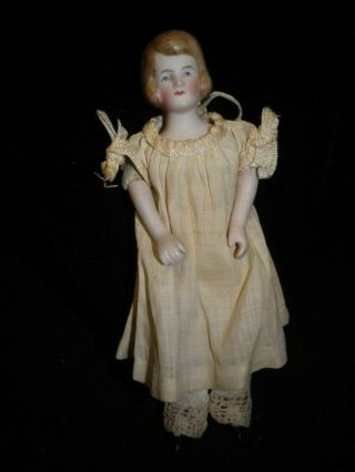 41/2 " Vintage German Bisque Doll House Young Girl Doll