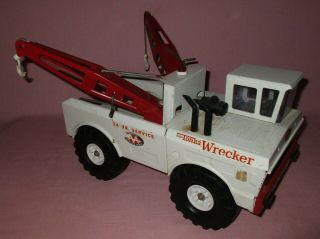 Vintage Tonka Mighty Wrecker Pressed Steel Toy Tow Truck Double Boom 3915 1969