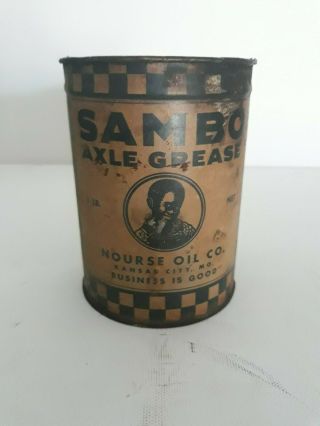 Vintage Sambo Axle Grease Nourse Co.  Black Americana
