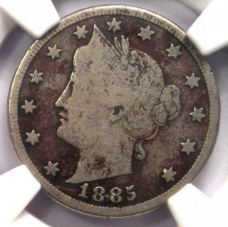 1885 Liberty Nickel 5c - Certified Ngc Good Details - Rare Key Date Coin