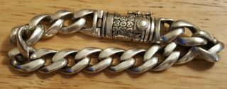 Celtic Sterling Silver Curb Link Chain Bracelet Vintage Irish 925 One Day