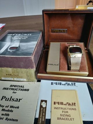 Pulsar P4 Mens LED Watch,  Manuals - Boxes.  - Rare 2