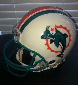 1990’s Vintage Riddell Pro Line Miami Dolphins Full Size Throwback Helmet Vsr - 4
