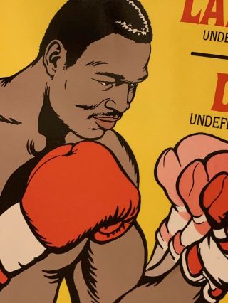 1985 Larry Holmes vs David Bey Vintage boxing poster In Very Rare 2